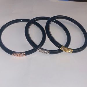 Black bangle bracelet set